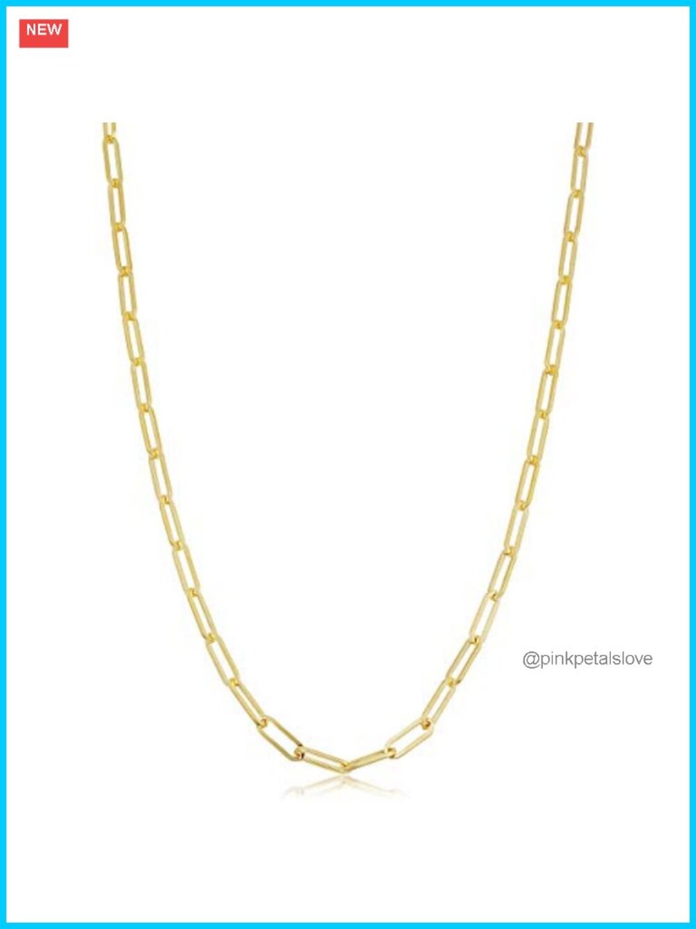 14k Gold-Filled Paperclip Chain Necklace 2.5mm Minimalist Link